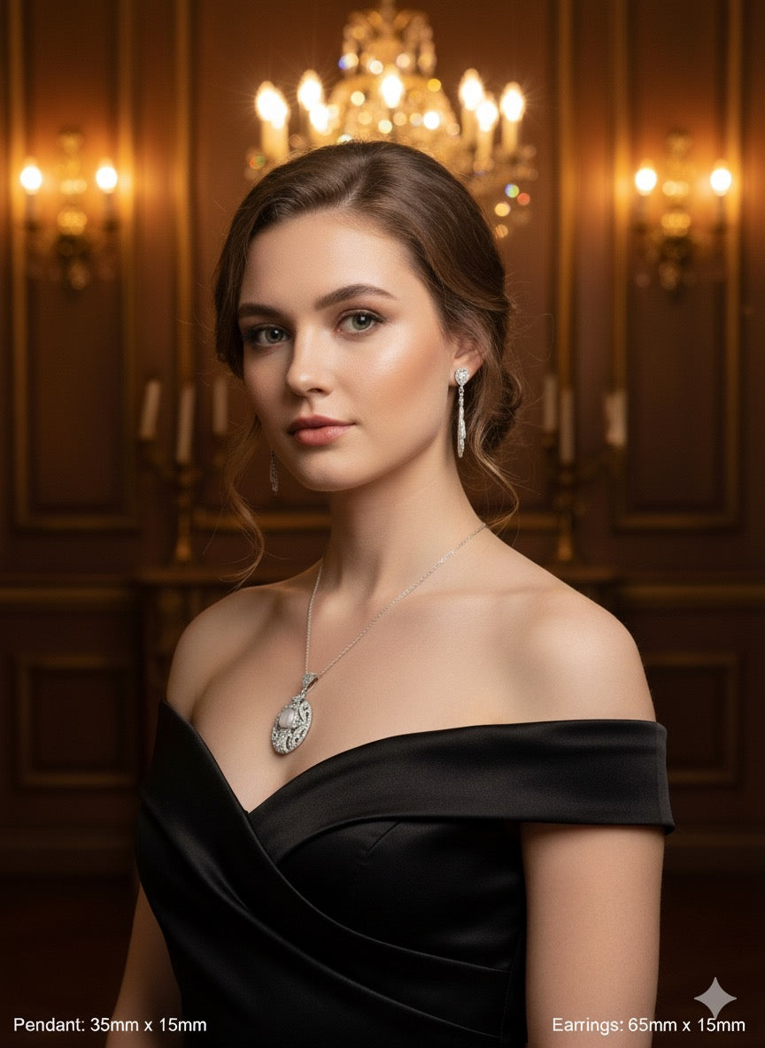 Mother of Pearl 925 Silver Marcasite 2 piece set